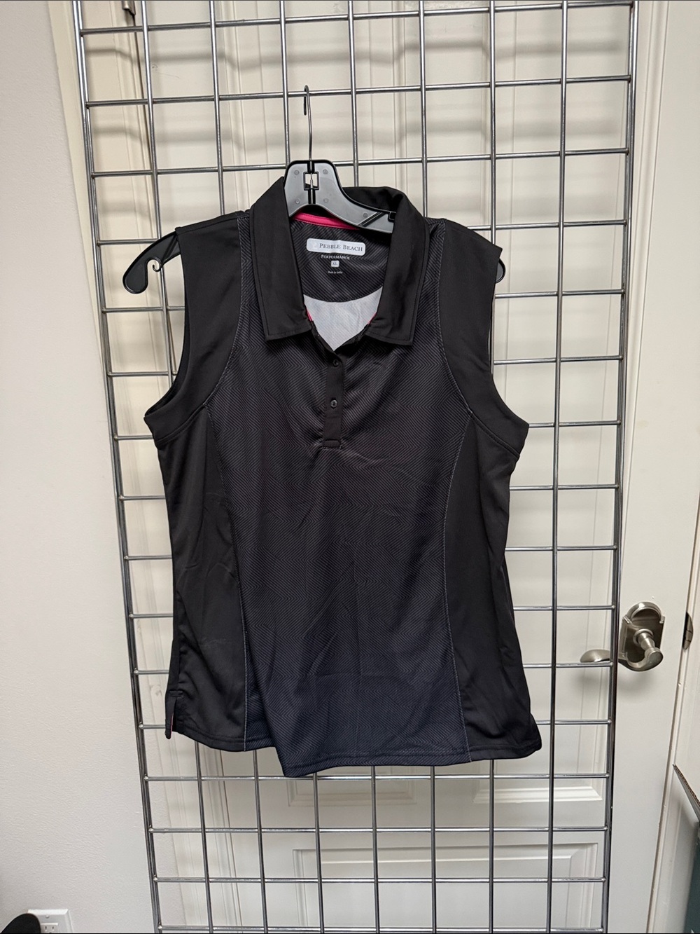 Pebble Beach Women's Sleeveless Polo Tank Top - Black